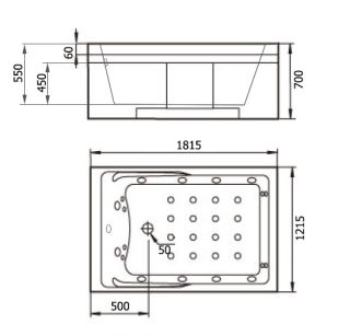 Акриловая ванна Gemy G9061 K R 181x121x70